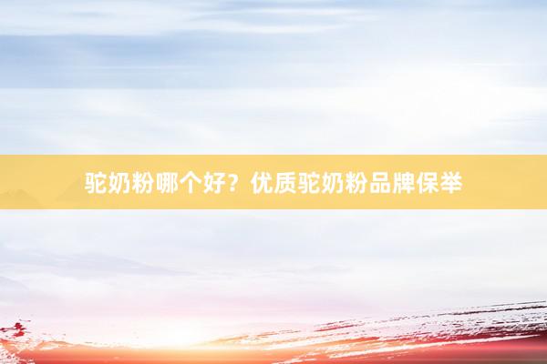 驼奶粉哪个好？优质驼奶粉品牌保举
